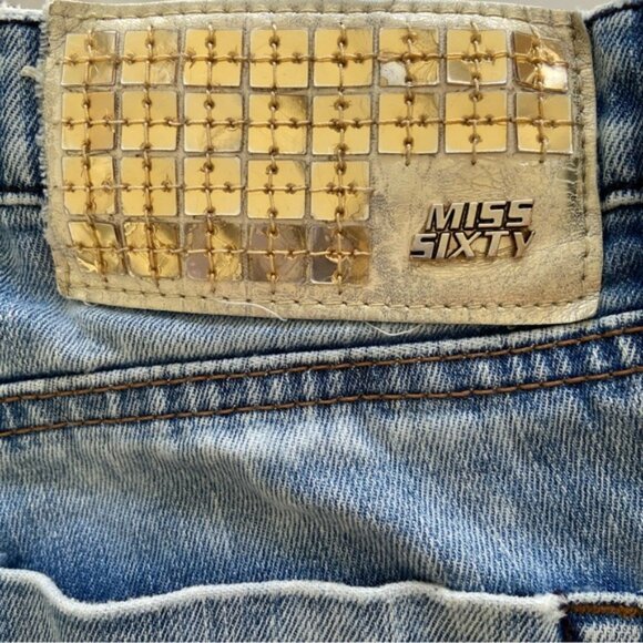 Miss Sixty jeans Style Shock ripped destroyed denim low rise slim straight 28 - Picture 5 of 12